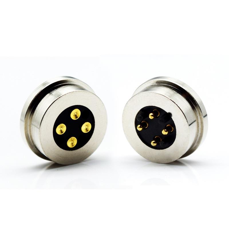 2pin / 3pin / 4pin / 5pin / 6pin magnetisk hane & kvinnlig pogo pin kontakt för LED