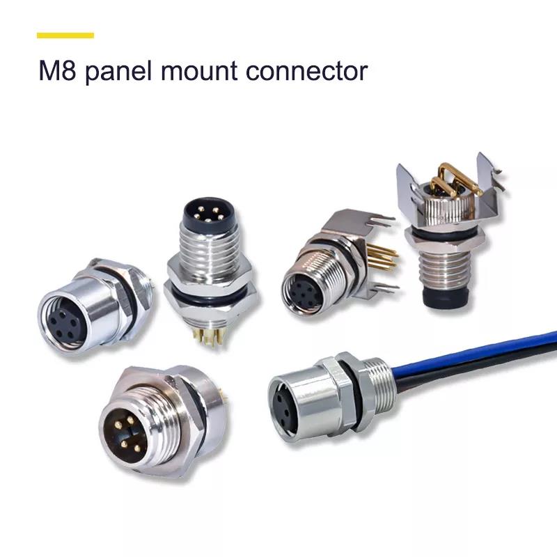 m5 m8 m12 m16 m23 kontakt 2 3 4 5 6 8 12 17 pin IP68 vattentät panelmonterad mögeltrådsadaptrar kontakt
